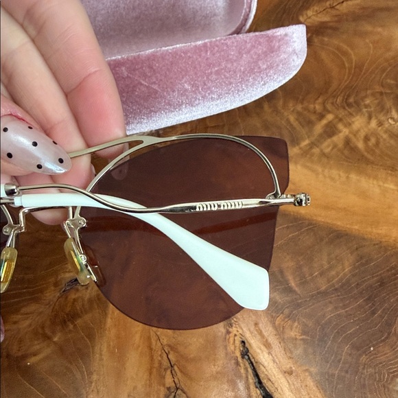 NEW Miu Miu Sunglasses with Pink and Brown Accents - Picture 3 of 9